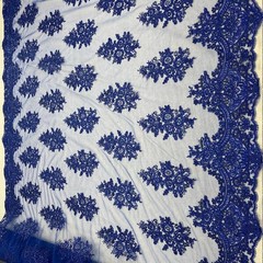 Bridal Sequin Lace Floral Embroidery Polyester Mesh 51 Inch Wide Fabric