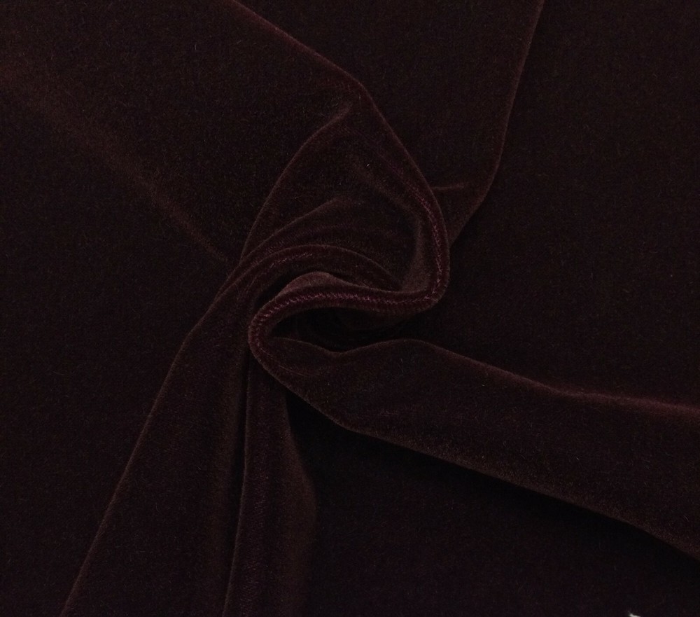 BEACON HILL MOHAIR WINE RED WOOL VELVET FURNITURE DRAPERY FABRIC BY YARD 55″W