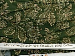 4 1/4 yd. Cotton quilting Fabric P&B Textiles Moroccan Spice Green