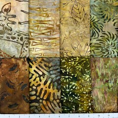 8 Fat Quarters Giraffe #2 Batik Lunn Fabric FQ Pack 100% Cotton Handmade