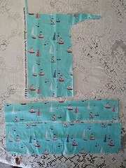3 REMNANTS Tasha Noel Quilt Fabric Seaside Nautical Lighthouse Sailboats Aqua