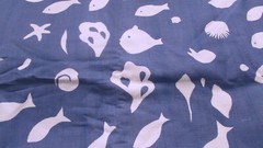 5 1/2 Yards Designer Linen/Cotton Nautical Coastal Blue & White 56″ Wide Fabric