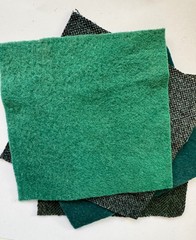 New Colors! Hand Dyed Wool -appliqué/rug/hook (6) 4.5″ Charm Sq; Seaside