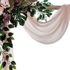 VDS Pack of 4 Panel 30 Inch X 20 Feet Chiffon Wedding Draping Fabric – Nude