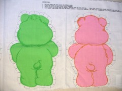 * Care Bears Fabric panel CHEER & GOOD LUCK cut sew 2 sd 14″ PILLOW DOLLS 18X45