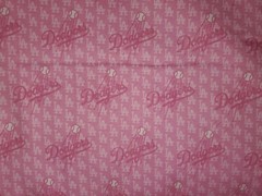 MLB PINK Los Angeles Dodgers 100% Cotton Fabric 1 Yard