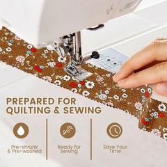 20 PCS Brown Floral Print Precut Jelly Roll Cotton Fabric Strips 2.5×20 Inch
