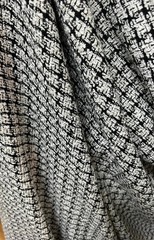 Woven polyester viscose black and white fabric 54” wide sold by the yard