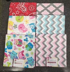 Lot Of 20 100% Cotton Crafter’s Square Fat Quarter Fabric, Various Designs