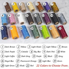 LEREATI 0.8mm Waxed Thread for Leather Sewing, 284 Yards, x 260m, Black