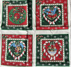 4 yds Wamsutta Hallmark CHRISTMAS Animals Snowflake Cheater Quilt Fabric