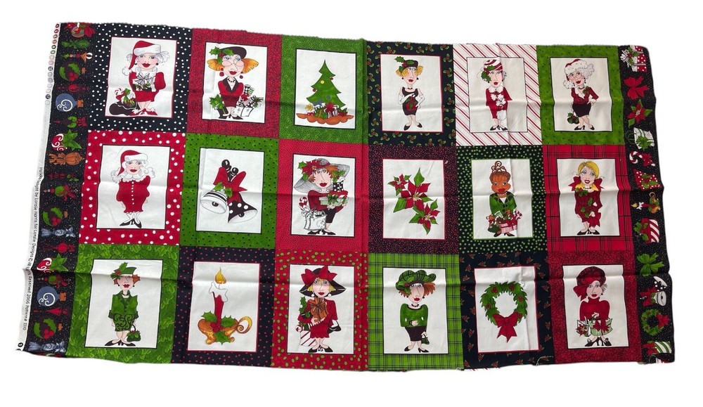 HOLIDAY DELIGHT Quilt Panel Loralie Harris Fabric Cotton Ladies 23”x43.5”