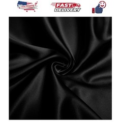 Charmeuse Satin Fabric by The Yard, 60 Inch Wide Black Satin Fabric Shiny & S…