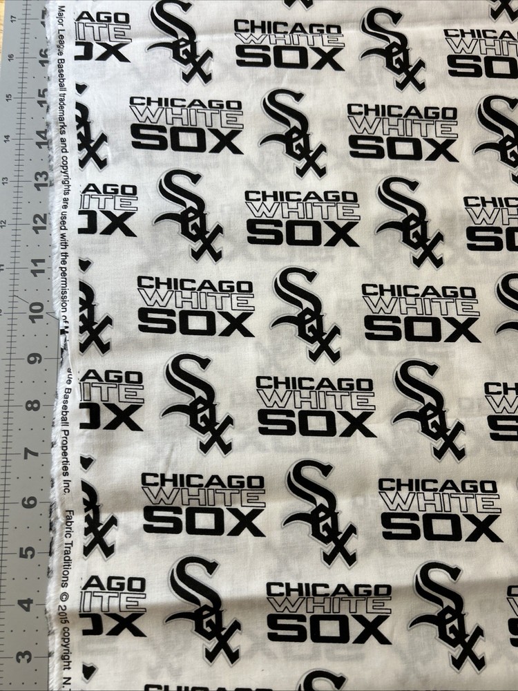 MLB Chicago White Sox Baseball 1/2 yard (18 by 58”) Cotton Fabric