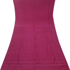Vintage Maroon 100% Pure Silk Handloom Sari Remnant 7YD Craft Fabric Silk Scrap