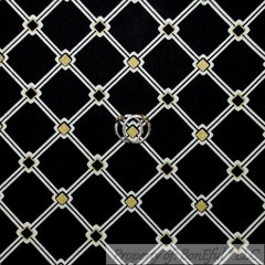 BonEful Fabric FQ Cotton Quilt Black White B&W Gold Chevron Stripe Block Square