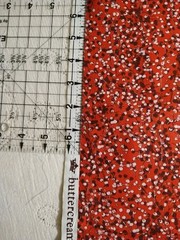 Dark Red-Orange Berries Floral Vine Branches JoAnn Fabric 17×43 Buttercream