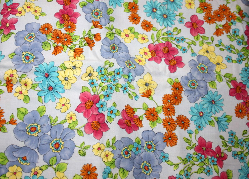 PRETTY FLORALS ON BLUE FROM MMFAB- 100% COTTON FABRIC
