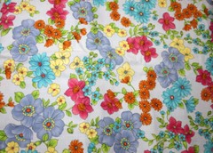 PRETTY FLORALS ON BLUE FROM MMFAB- 100% COTTON FABRIC