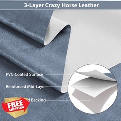 Konelia Blue Grey Faux Leather 1 Yard