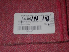 Vintage Pendleton Woolen Mills Rhubarb Herringbone Wool Medium Weight Fabric 1YD