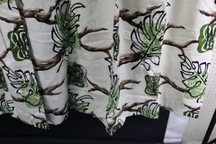 VTG Bark Cloth DRIFTWOOD Material Fabric 2 Drapes Drapery Panels MCM Mid Century