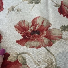 P Kaufmann Fabric 1 3/4 Yard X 55” Beige Terra Cotta Floral Green Leaves