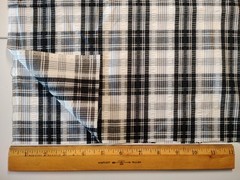 Black & White Plaid Cotton Blend Seersucker Fabric – 44″ Wide x 1 7/8 Yards