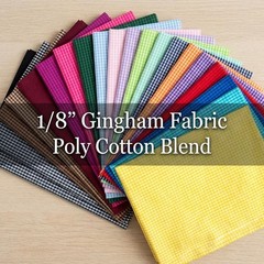 Gingham Fabric Poly Cotton 60 Inch Wide Lightweight Small Check Durable