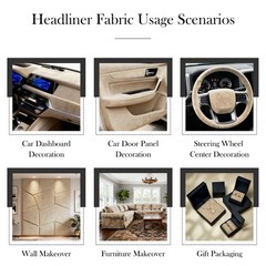 Beige Suede Headliner Fabric for Car Roof 96″x60″, 1/8″ Foam Backed Suede Mat…