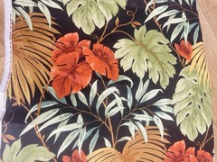 8 YARDS Richloom Outdoor Upholstery Fabric 55” W Tropical Leaves Botanical Blak