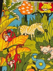 House ‘N Home Fabrics Animal Forest Jungle Drapery Fabric Multi Color 45″x21″