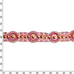 Circular Resin Rhinestone Iron On Gel Backed Trim Sold By The Yard