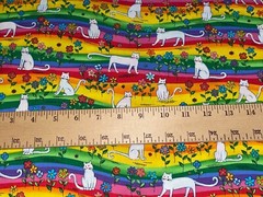 By 1/2 Yd Rainbow Cats Daisies St. Jude Cotton Quilt of Dreams Fabric by Kaufman
