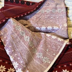 JoAnn Snuggle Flannel Fabric Elk Moose Red Winter Flowers 216X42″ 6 yd
