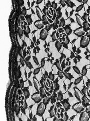 Floral Lace Fabric Special Occasion Black Netting Border By the Yard