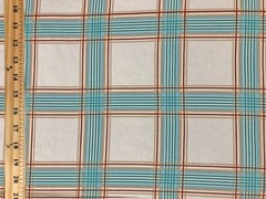 Rib Knit Ivory Plaid Teal & Sky Blue 4 Way Stretch 60″W By Yard-RBPR102
