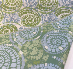 Sunbrella Conch Seaweed Green Blue Performance Outdoor Fabric By the yard