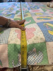 VTG Spring Mill Quilt Sewing Fabric Gingham Hearts Animals Baby HTF 1.5yds