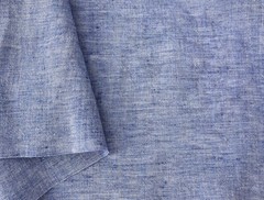 100% Linen Fabric Yarn Dyed Chambray 5254 Inch Wide Dusky Blue 6925 3 Yards