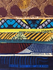 Lot Of 5 African Fabric Bundle Yard Remnant Scrap Wax Kenya 6+ Yards