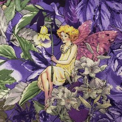 Sparkly Night Fairies Fabric Purple Cicely Mary Barker Michael Miller 1 Yard