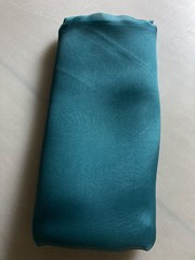 Mood Fabrics 100% Silk Organza Teal Blue 3+ Yards Couture Bridal Layering Fabric
