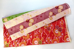 Japanese Kinran Brocade Fabric Sakura 4pcs Set 35×30cm Gold Traditional Kimono