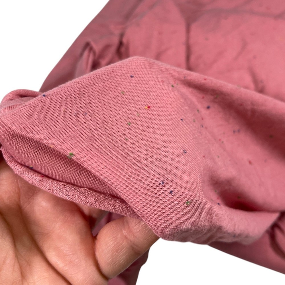 3 Yard 8″ x 66″ Pink Jersey Knit Fabric Rainbow Confetti Neps Speckled Textile