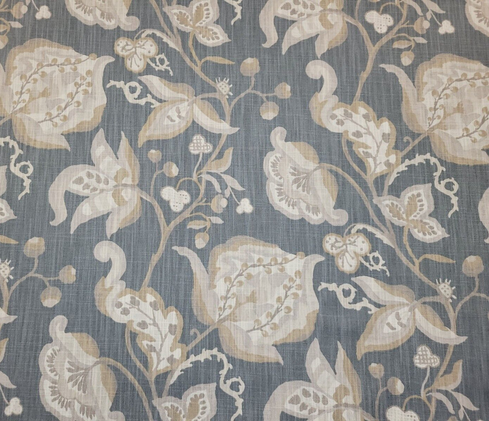 Lawrence in Slate BTY Richloom 100% Cotton Slub 54″ Wide Floral