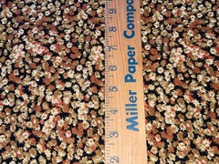 3/4+ Yd Small Cream Tan Daisies on Black Cotton Quilt Fabric Japan Hobby Lobby