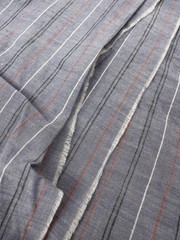 Fabric Blue Pinstripe Red White Cotton 2.33 Yards 48″ Wide Washed