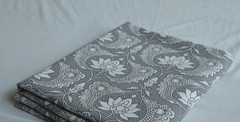 Gray & White Hand Block 100%Cotton 7 Yard Fabric NO TARRIF CHARGES 100%✅ KK5