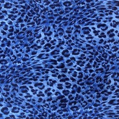 New Blue & Black Animal Print Fabric, Drapey Apparel Rayon, 28″ Long x 55″ Wide